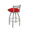 Holland Bar Stool Co 30" Low Back Swivel Bar Stool, Nickel Finish, Canter Red Seat 41130AN011 - alternate 2